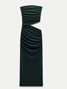 strapless open back dress Ruched One-Shoulder Dress – Dazzled Bags & Accessories